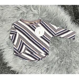 Burt’s Bees Baby Long Sleeve Purple Stripe Top Size 0/3month